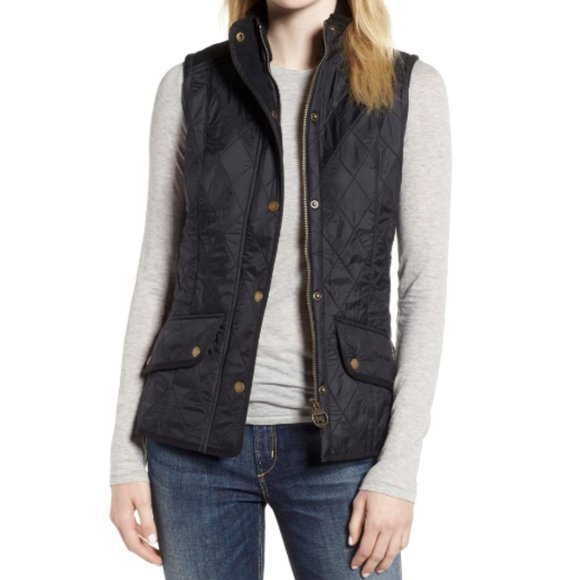 Barbour CAVALRY Diamond-Quilted Gilet EQUESTRIAN MSRP $190 w/Fleece Lining Black - Picture 1 of 6